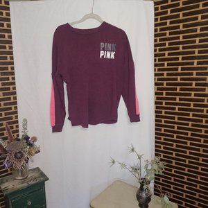Victoria secret PINK Longsleeve Thin Sweatshirt maroon and pink size xs